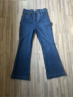 SPANX Dark Blue Flare Pull On Jeans High Rise Size 12